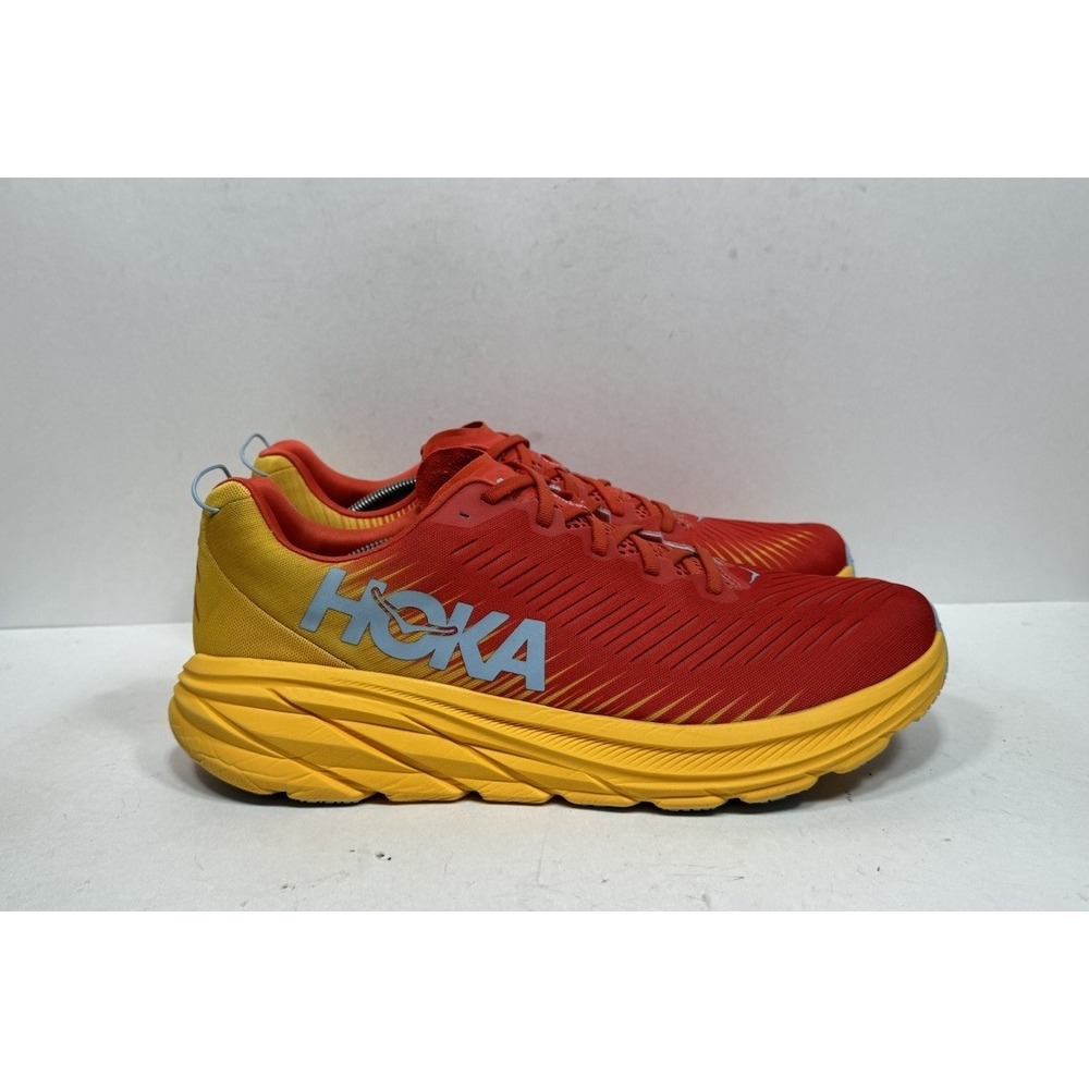Hoka One One Rincon 3 Fiesta Red Running Shoes Sneakers Men's Size 14